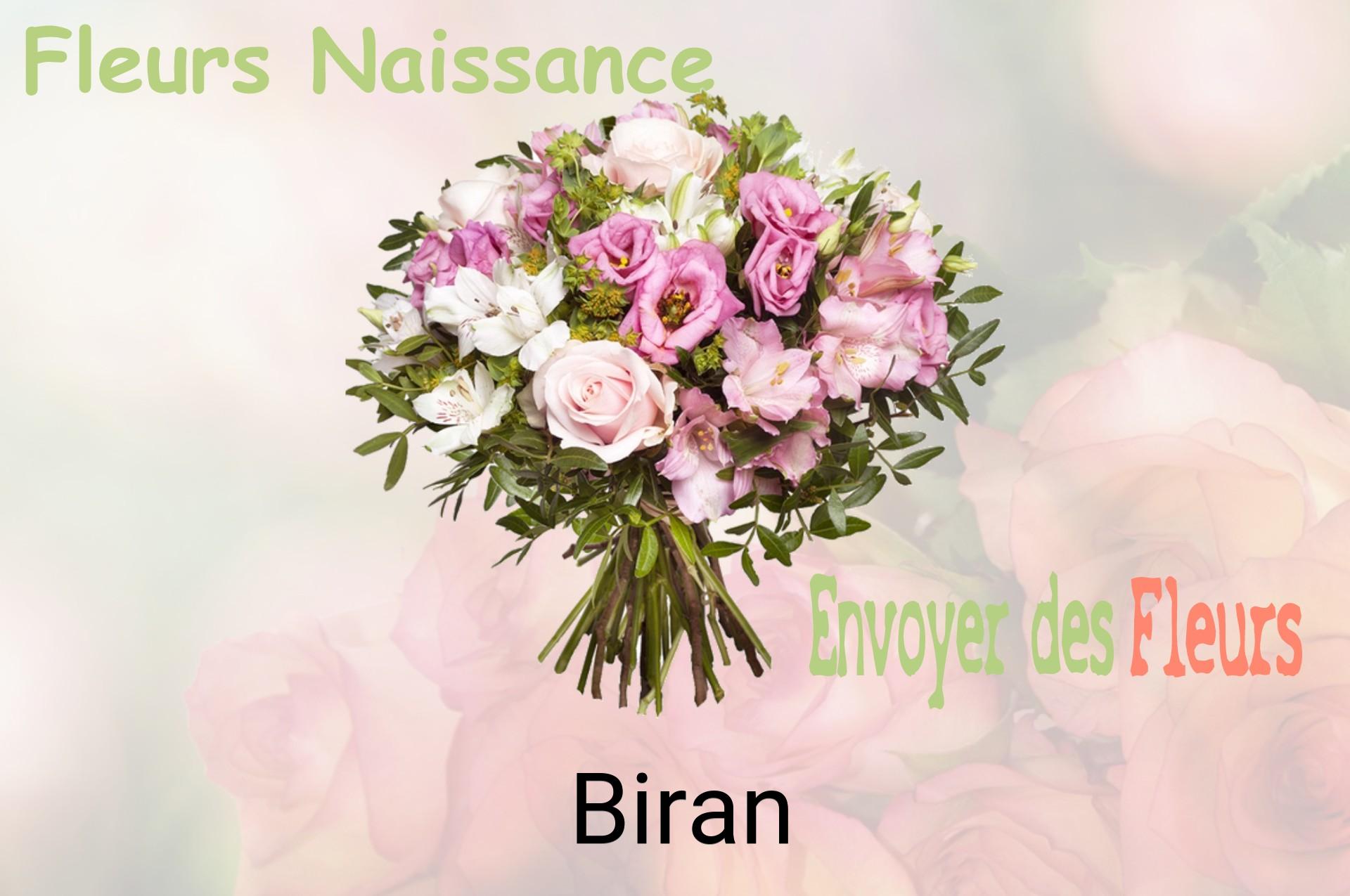 Bouquet de fleurs de naissance livré à Biran